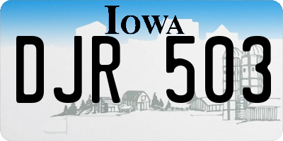 IA license plate DJR503