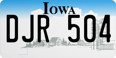 IA license plate DJR504