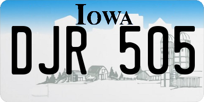 IA license plate DJR505