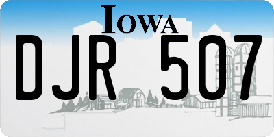 IA license plate DJR507