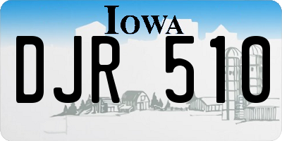 IA license plate DJR510
