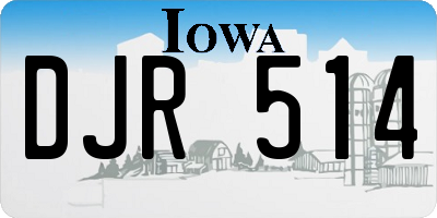 IA license plate DJR514