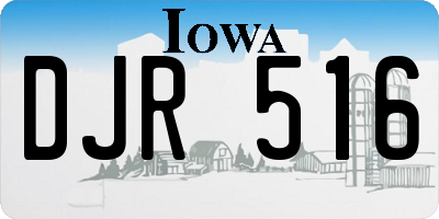 IA license plate DJR516