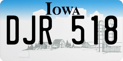 IA license plate DJR518