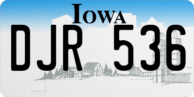 IA license plate DJR536