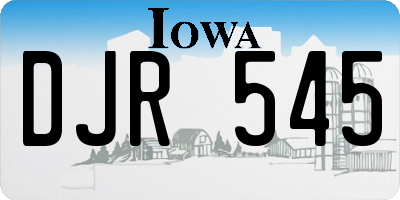 IA license plate DJR545