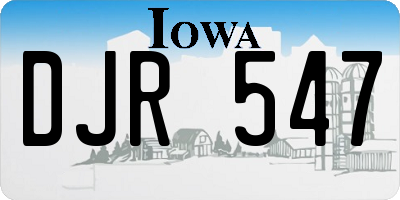 IA license plate DJR547
