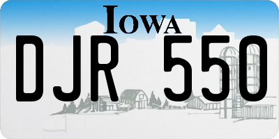 IA license plate DJR550