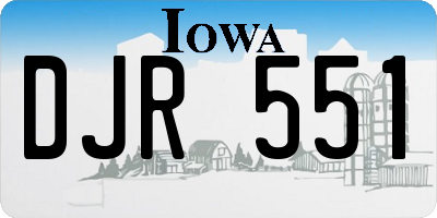 IA license plate DJR551
