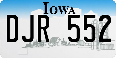 IA license plate DJR552