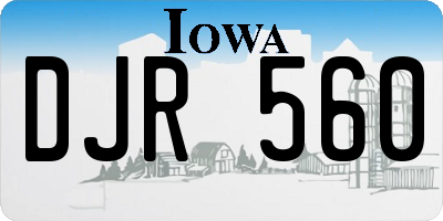 IA license plate DJR560