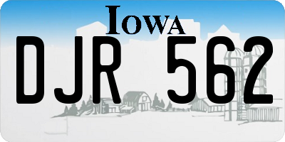 IA license plate DJR562