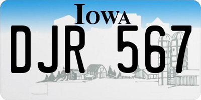 IA license plate DJR567