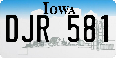 IA license plate DJR581