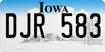 IA license plate DJR583
