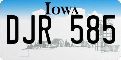 IA license plate DJR585