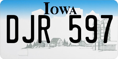 IA license plate DJR597