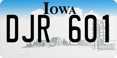 IA license plate DJR601