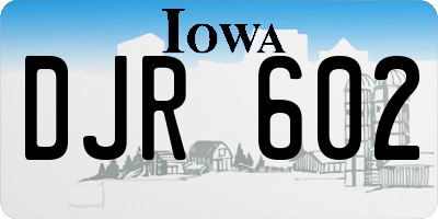 IA license plate DJR602