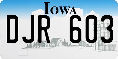 IA license plate DJR603