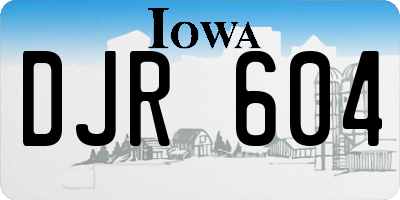 IA license plate DJR604