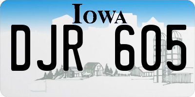 IA license plate DJR605