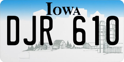 IA license plate DJR610