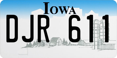 IA license plate DJR611