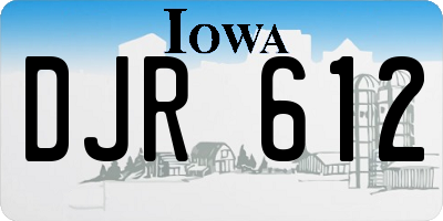 IA license plate DJR612