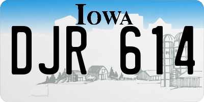 IA license plate DJR614