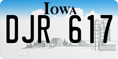 IA license plate DJR617