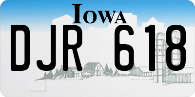 IA license plate DJR618