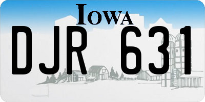 IA license plate DJR631