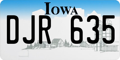 IA license plate DJR635