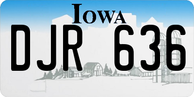 IA license plate DJR636