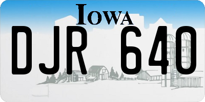 IA license plate DJR640