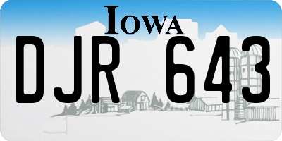 IA license plate DJR643