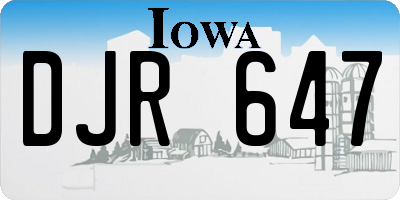 IA license plate DJR647