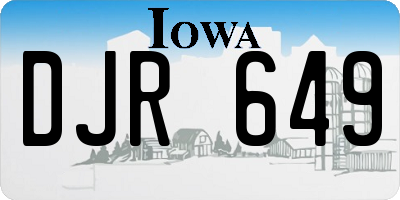 IA license plate DJR649