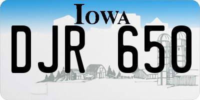IA license plate DJR650