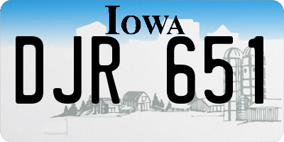 IA license plate DJR651
