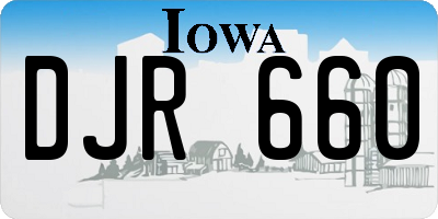 IA license plate DJR660