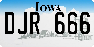 IA license plate DJR666