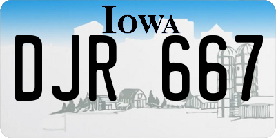 IA license plate DJR667