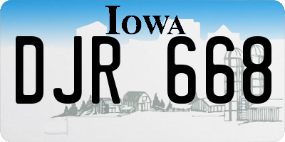 IA license plate DJR668