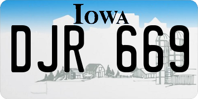 IA license plate DJR669