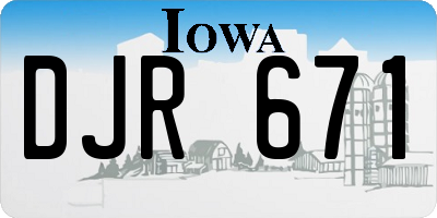 IA license plate DJR671