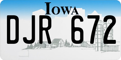 IA license plate DJR672