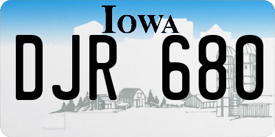IA license plate DJR680