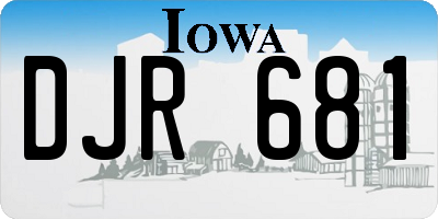 IA license plate DJR681